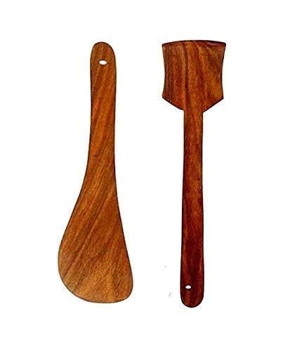 Udaipur Handicrafts Wooden Serving and Cooking Spoons Set Kitchen Organizer Items Kitchen Accessories Items Set of 2