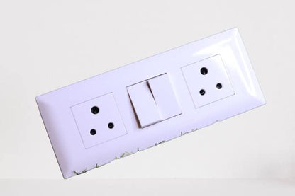 Schneider Electric - Livia White - For bedside/kitchen/TV unit/Desktop ~ 2 (6A) X 1 way switch + 2 6A 3Pin socket Outlet with shutter (BIS)