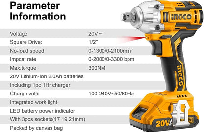 INGCI Lithium-ion impact wrench CIWLI2001