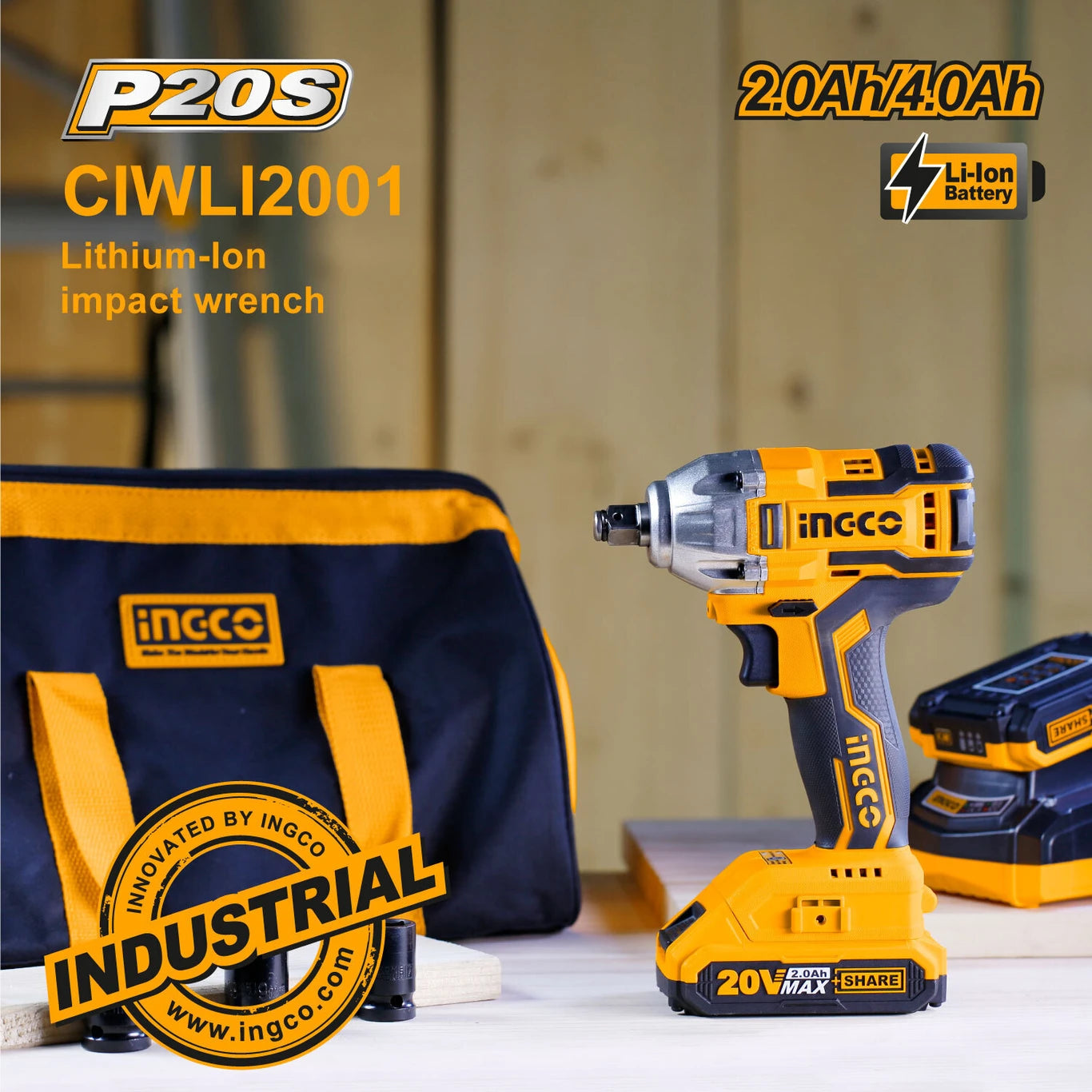 INGCI Lithium-ion impact wrench CIWLI2001