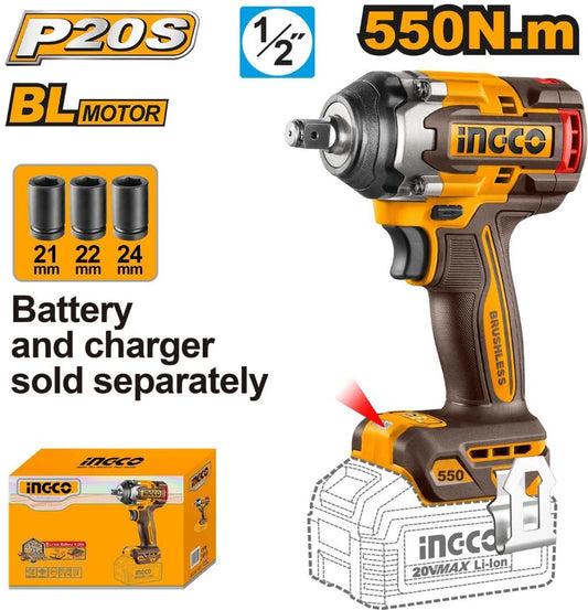 INGCO Cordless impact wrench CIWLI20551