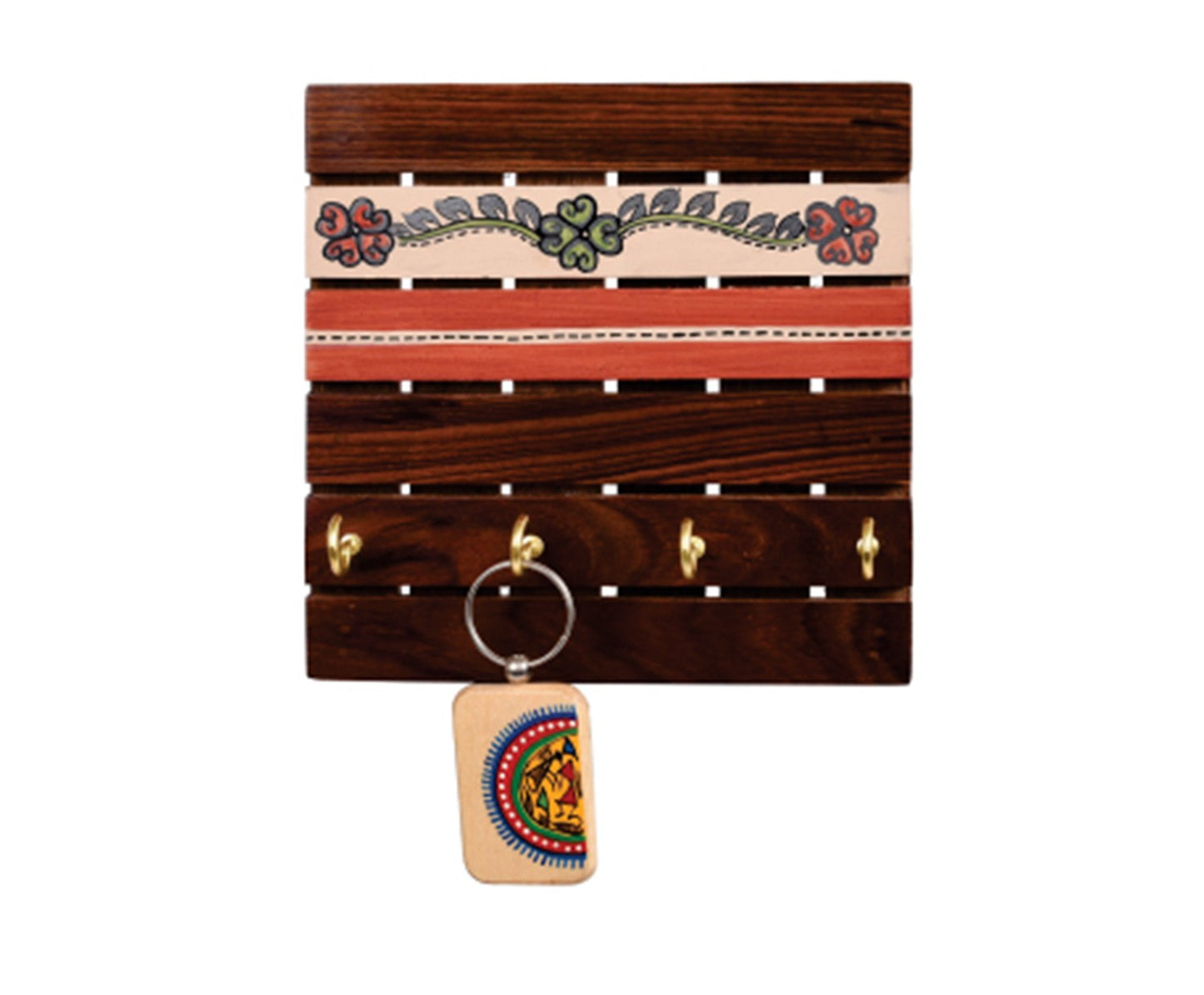 Udaipur Handicrafts Wood Brown Tribal Art Handcrafted Key Holder