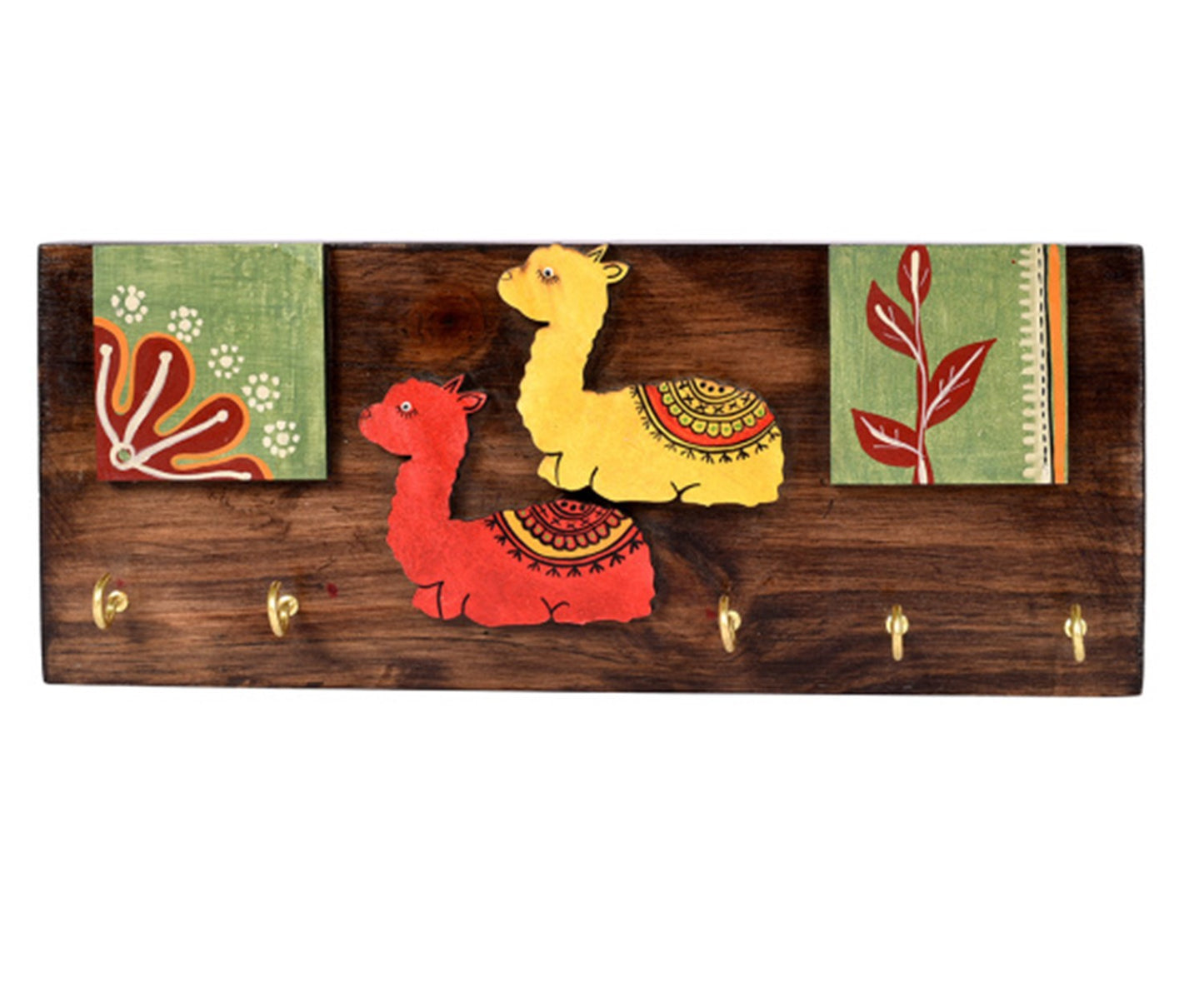 Udaipur Handicrafts Wood  Multicolor Tribal Art Alpaca Theme Key Holder