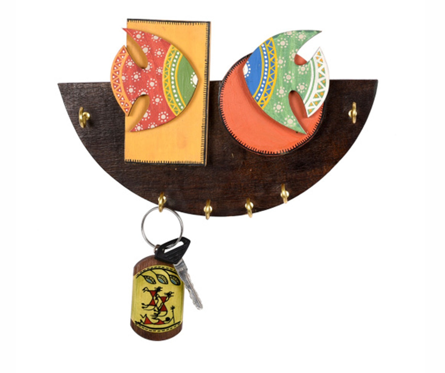 Udaipur Handicrafts Wood Multicolor  Fish Key Holder