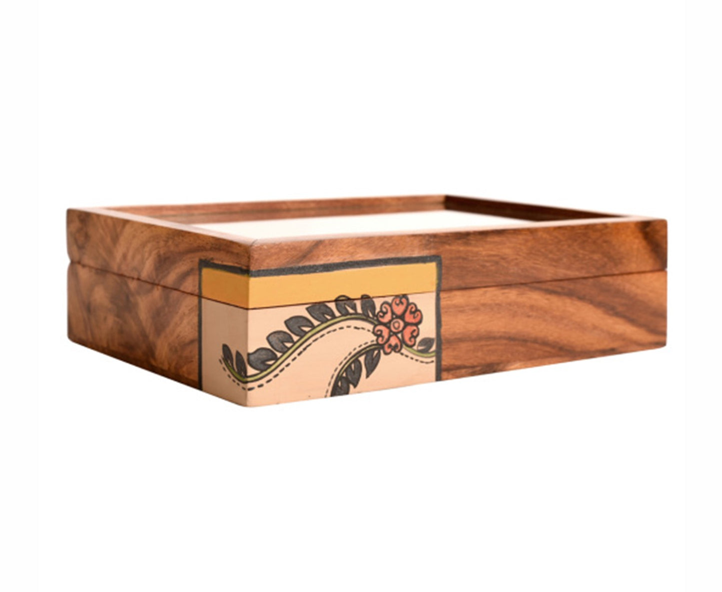 Udaipur Handicrafts  Wood Brown  Spice Box With Six Partitions And Spoon
