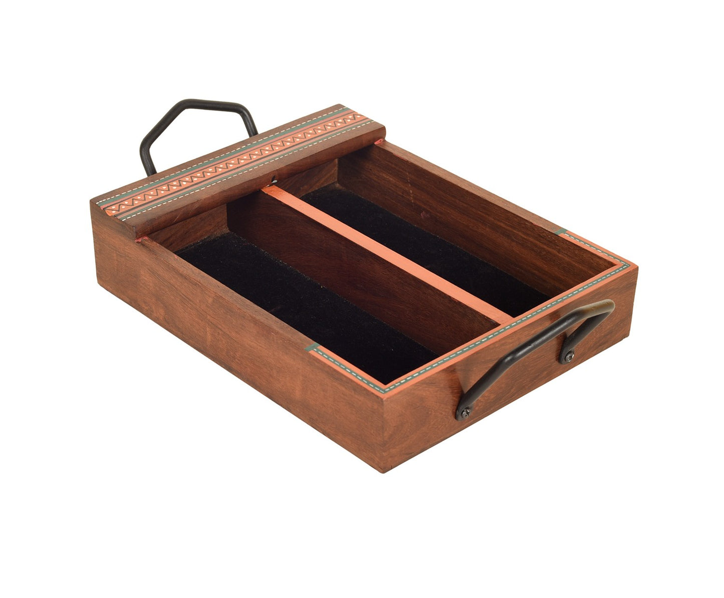 Udaipur Handicrafts Wood Madhubani Art Handcrafted Cutlery Holder Box