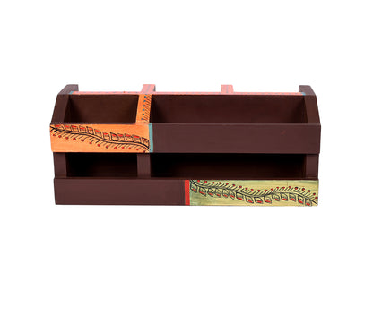 Udaipur Handicrafts Tribal Art Handcrafted Wooden Cutlery Holder