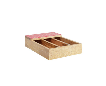 Udaipur Handicrafts Moroccan Red Mango Wood Spoon Holder