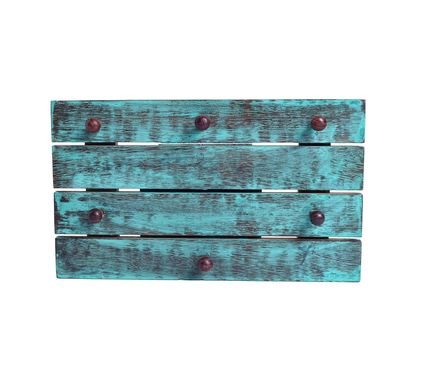 Udaipur Handicrafts Antique Finish Mango Wood 6 Hooks Key Holder