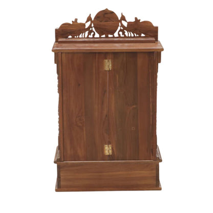 Udaipur Handicrafts Wood and MDF Home Temple Mandir for Home Big Size Temple for Home with Door Pooja Stand for Home Wall Mount (60x30x75 cm,)