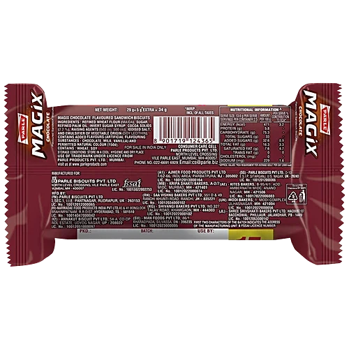 Parle Magix Sandwich Biscuits - Chocolate, 34 g Pouch
