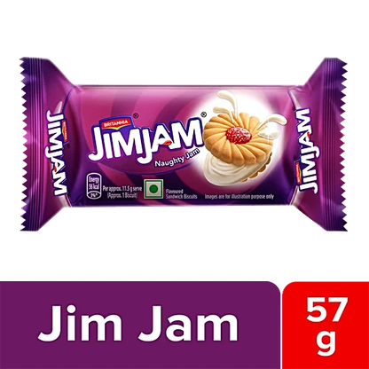 Britannia JimJam Naughty Jam Biscuits, 57 g
