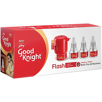 Good Knight Gold Flash Liquid Vapourizer, 45 ml (1 Machine + 3 Refills)