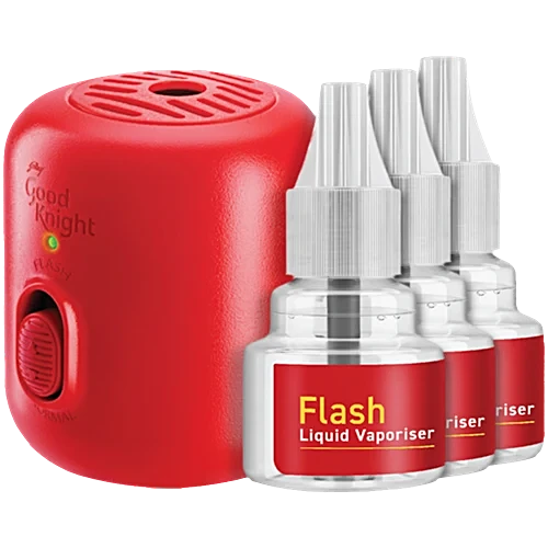 Good Knight Gold Flash Liquid Vapourizer, 45 ml (1 Machine + 3 Refills)