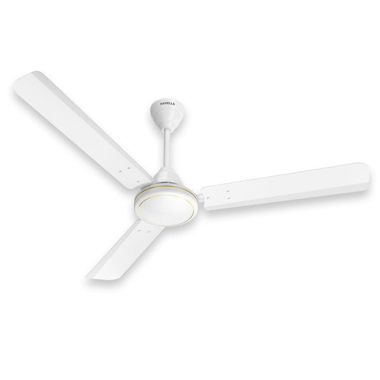 Havells Mozel XP 1200mm Ceiling Fan, Best in Class Base Fan with High Air Delivery, Energy Saving & 100% Pure Copper Motor | 2 Year Warranty | White
