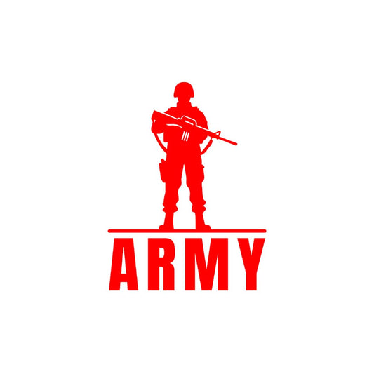Akshar Arts Bhuwana Army Commander Logo Sticker – Easy Application for Cars– Red Military Insignia Decal for Cars, Bikes, and Laptop