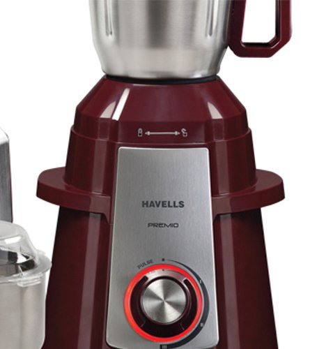 Havells Premio 750-Watt Mixer Grinder with 3 Jars (Cherry)
