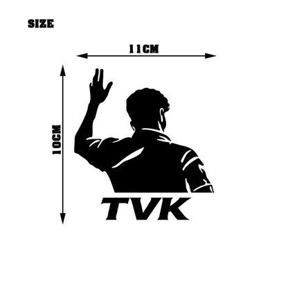 Akshar Arts Bhuwana TVK Silhouette Sticker for Car, Easy to Apply and Long Lasting, Waterproof (Black)