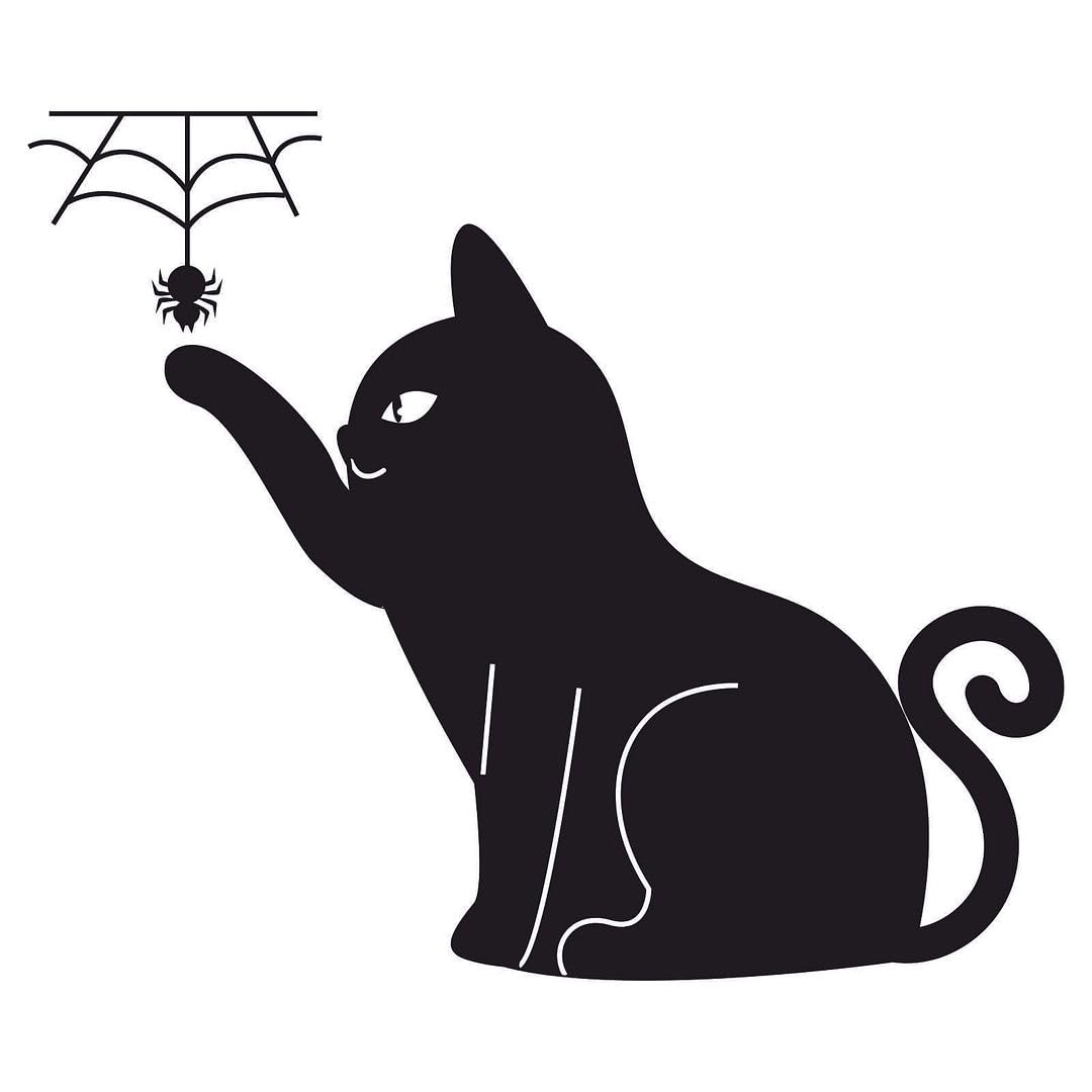 Akshar Arts Bhuwana Pack of 2 Car Exterior Decal Cat Vinyl Self-Adhesive Waterproof Sticker for Car Vehicle Surface Black (5inchX6inch)_C731