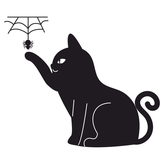 Akshar Arts Bhuwana Pack of 2 Car Exterior Decal Cat Vinyl Self-Adhesive Waterproof Sticker for Car Vehicle Surface Black (5inchX6inch)_C731