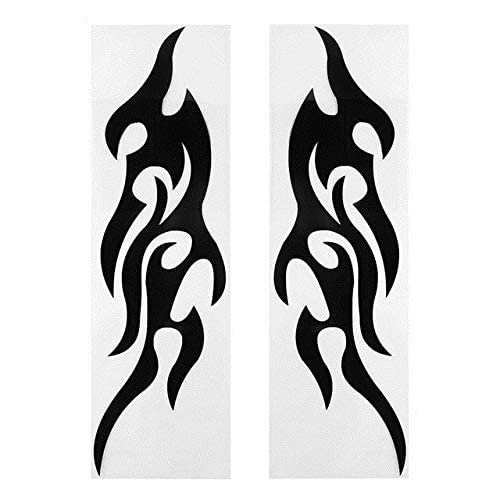 Akshar Arts Bhuwana  2PCS Car Sticker Fire Pattern Style Car Stickers Black Reflective Flame Cars Bumper Door Body Red Vinyl Decoration Fire Auto Sticker