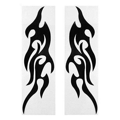 Akshar Arts Bhuwana  2PCS Car Sticker Fire Pattern Style Car Stickers Black Reflective Flame Cars Bumper Door Body Red Vinyl Decoration Fire Auto Sticker