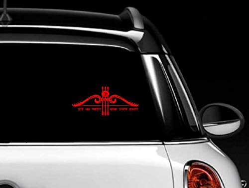 Akshar Arts Bhuwana 67_Khatu Shyam Title Car Sticker Vinyl Decal for Car Truck Window Bumper Sticker, Pack of 1, Red
