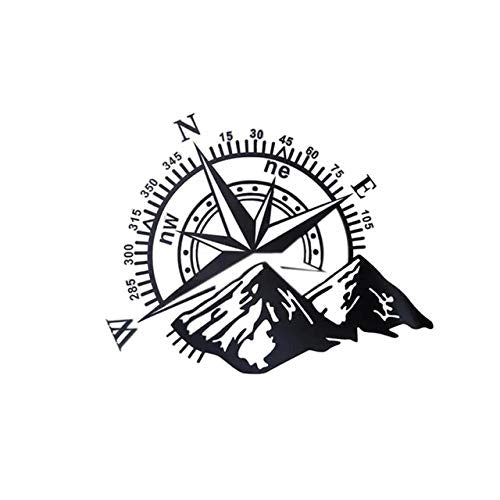 Akshar Arts Bhuwana  Self-Adhesive Compass Stickers for Car Exterior Door Sides Hood Bumper Bonnet Vinyl Die Cut Decal L X H 25 x 22 Cms