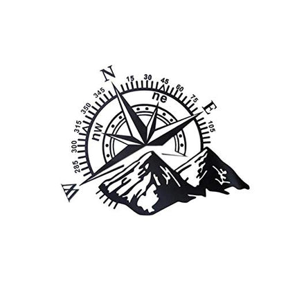 Akshar Arts Bhuwana  Self-Adhesive Compass Stickers for Car Exterior Door Sides Hood Bumper Bonnet Vinyl Die Cut Decal L X H 25 x 22 Cms