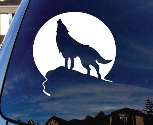 Akshar Arts Bhuwana Wolf Car Sticker Vinyl Decal Exterior Accessories Adventures for All Cars_KHO15