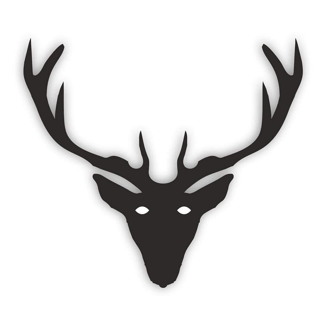 Akshar Arts Bhuwana Deer Horn Nice & Trendy Look Exterior Car Sticker Self-Adhesive, Waterproof Decal Vinyl for All Car Sticker (2Pcs) Size (12.5cm X 14cm)_C07