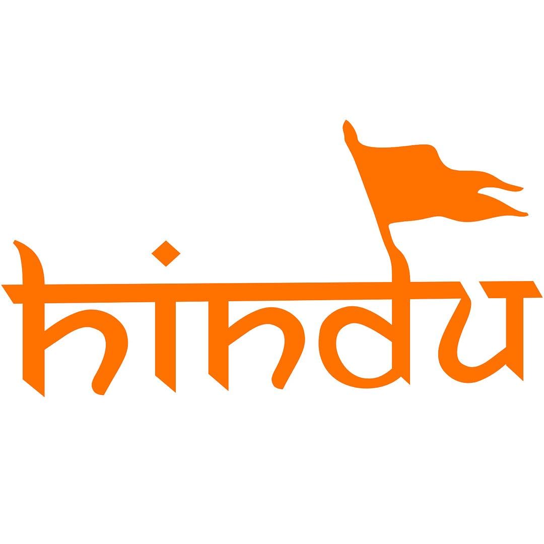 Akshar Arts Bhuwana Hindu Self-Adhesive Orange Vinyl Sticker for Car & Bike 2pcs_(6.7cm X 12.5cm)_202308-04