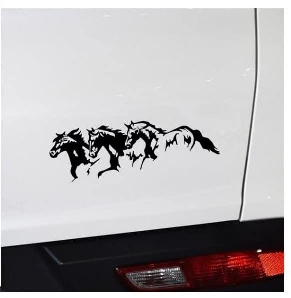 Akshar Arts Bhuwana Running Horses Vinyl Decal Car Self-Adhesive Sticker