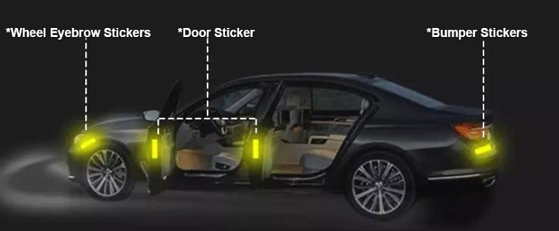 Akshar Arts Bhuwana (Circle Red) 10Pcs Car Truck Bumper Safety Reflective Warning Strip Night Driving Riding Safety Stickers Motorcycle Bicycles Safety Sticker Compabile with Vitara Brezza