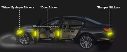 Akshar Arts Bhuwana (Circle Red) 10Pcs Car Truck Bumper Safety Reflective Warning Strip Night Driving Riding Safety Stickers Motorcycle Bicycles Safety Sticker Compabile with Vitara Brezza