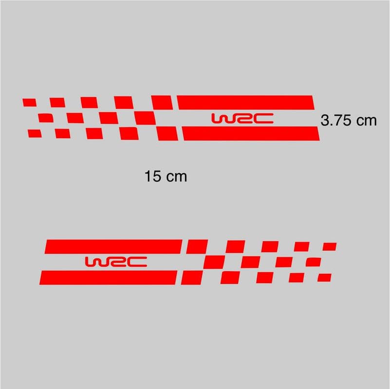 Akshar Arts Bhuwana  Car Door Pillar Stickers Vinyl Die Cut Car Side Decal Stripes Exterior Graphics Sticker Compatible for WRC L X H 15 X 3.75 Cm (Red)-Self-Adhesive