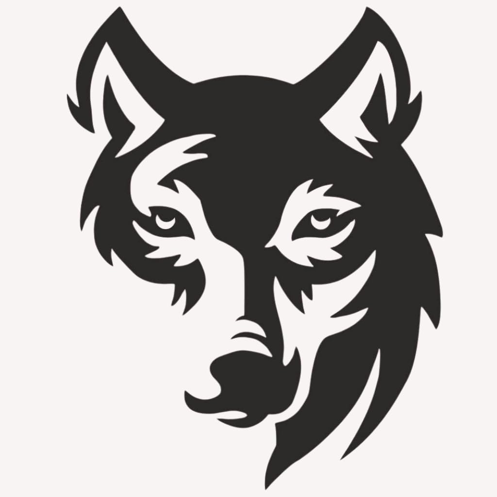 Akshar Arts Bhuwana  Face of Wolf Nice & Trendy Look Exterior Car Sticker Self-Adhesive, Waterproof Decal Vinyl for All Car Sticker (2Pcs) Size (8.5cm X 11cm)_C10