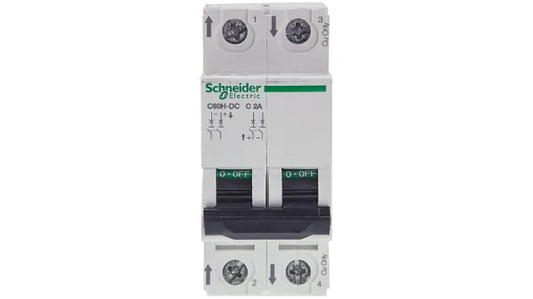 Schneider 32A DP C-Curve ACTI9 10kA MCB (White) (A9N2P32C)