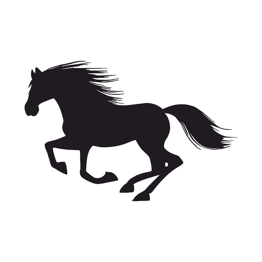 Akshar Arts Bhuwana Pack of 2 Horse Vinyl Self-Adhesive Waterproof Exterior Car Sticker for Vehicle Surface Black (3.9inchX6inch)_714