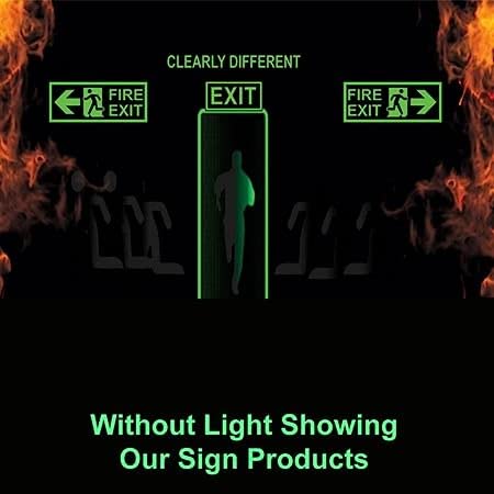 Akshar Arts Bhuwana Exit - Safety Sign Glow Sticker |Waterproof Radium Night Glow Illumination Sticker