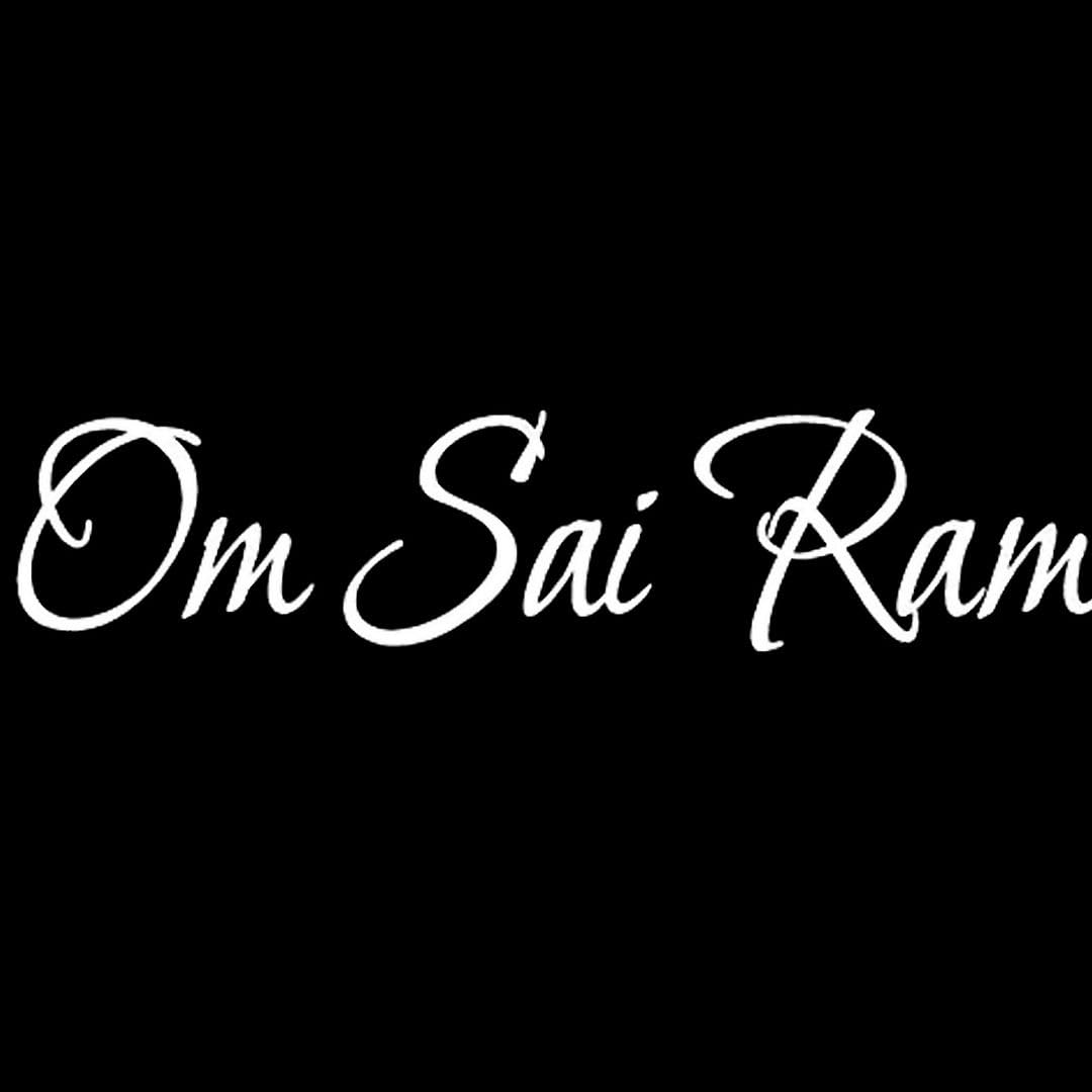 Akshar Arts Bhuwana Pack of 2 Om Sai Ram Religious Self-Adhesive Vinyl Car Decal Sticker for Exterior Use| Dashboard| Windshield (White)