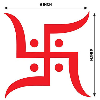 Akshar Arts Bhuwana Diwali Navratri Occasion, Swastik Vinyl Wall Sticker, 8 X 8 Inches Pack of 1-Self-Adhesive