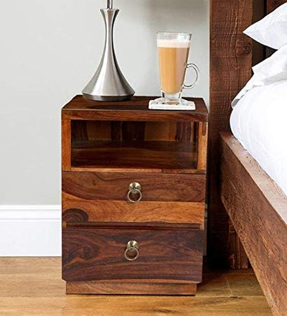 Udaipur Handicrafts Wood Bed Side Table