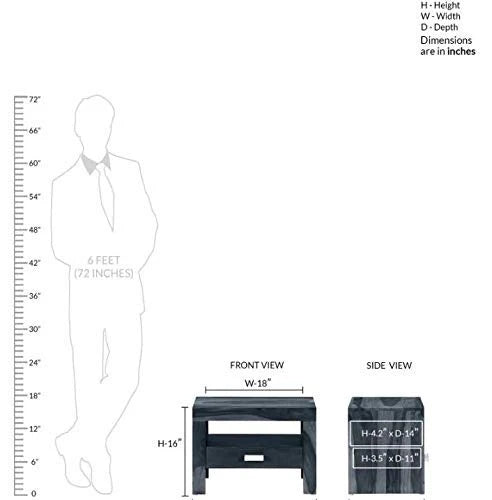 Udaipur Handicrafts Wood Bed Side Table