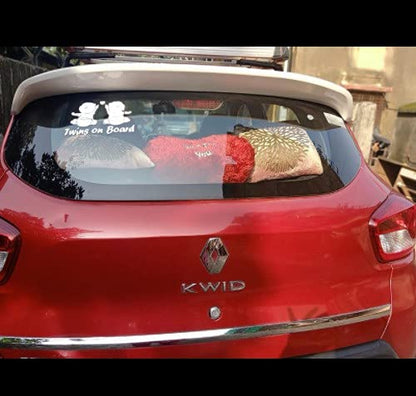 Akshar Arts Bhuwana Twins On Board Car Sticker, White Colour Baby Sticker,Baby on Board Sticker,Size(17X12) CM .This Made of Quality Vinyl Stickers