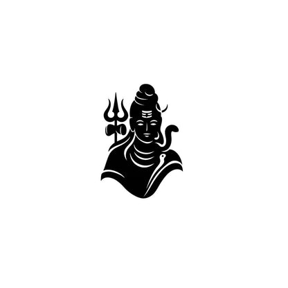 Akshar Arts Bhuwana Lord Shiva Sticker for Bike, Waterproof Stickers, Easy to Apply Long Lasting Vinyl Decal Bike Accessory Vachicle (Pack of 2) (Black)