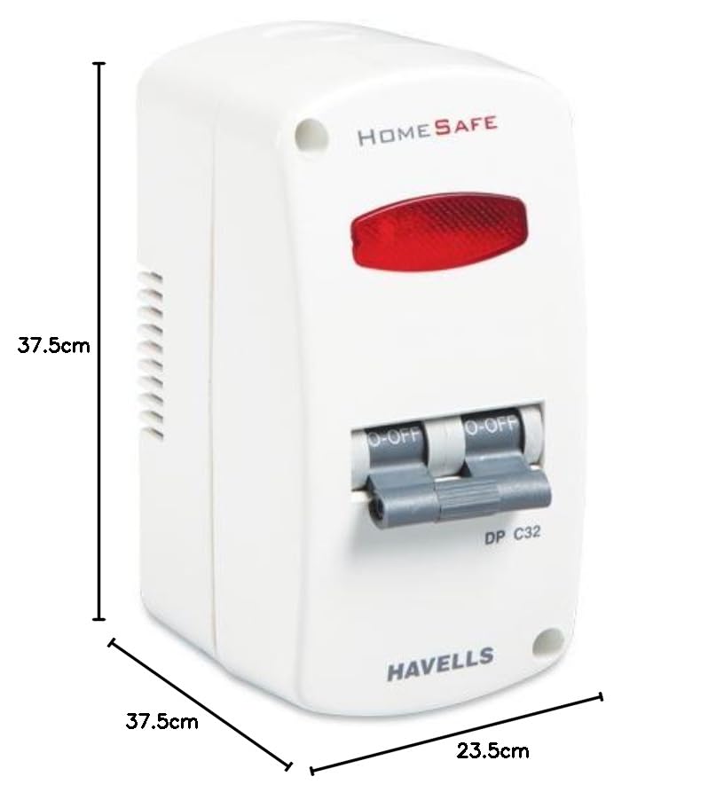 Havells Home Safe Mini MCB with Enclosure PVC Plastic Base Model (White)