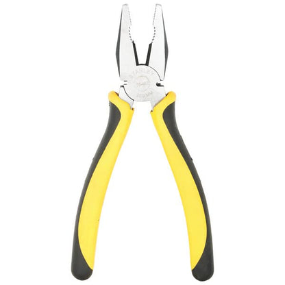 STANLEY 70-482 8'' Sturdy Steel Combination Plier Double Color Sleeve, Anti-Rust, Black Phosphate Finish, Material: C45, Full Body Hardened, Used for Gripping, Twisting, Bending and Wire Cutting