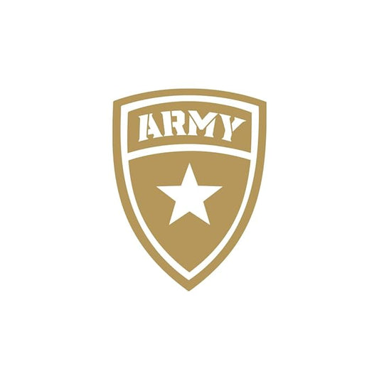 Akshar Arts Bhuwana Army Tank Design Sticker – Military Decal for Vehicle, Laptop, and Wall Use (Gold)