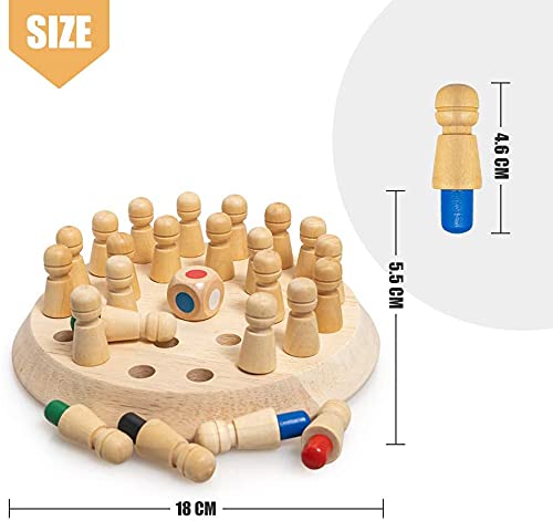 Udaipur HandiCrafts Matching Games, Wooden Memory Match Stick Chess Game, BLOWEST Colorful Memory Chess, Funny Block Board Game, Early Educational Toy, Brain Training Games